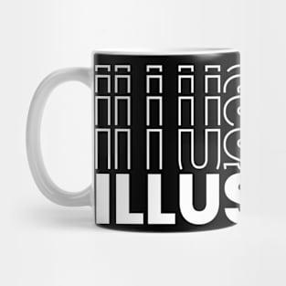 Illusions Text Outlined Mug